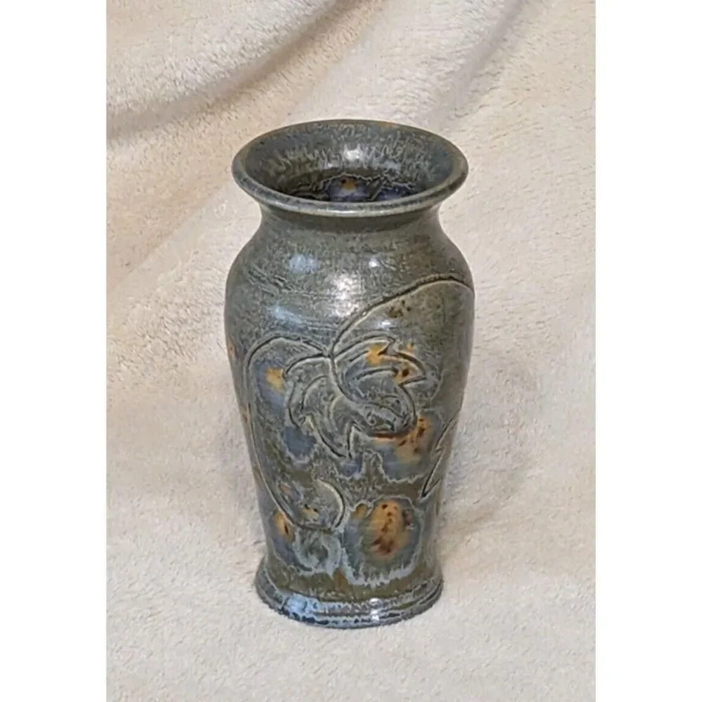 John W. Daulton Handcrafted Pottery Vase Made in W. Virginia U.S.A RARE Vintage